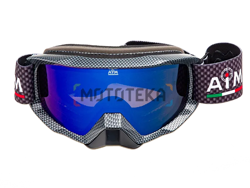 Мотоочки кроссовые AiM (Аим) (PRO) 186-102 Carbon Glossy