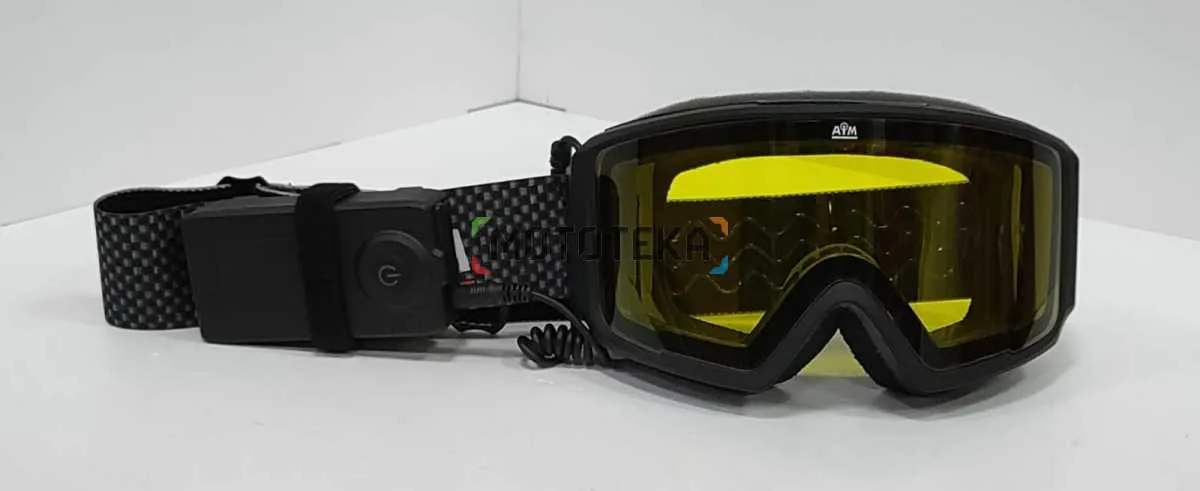 Очки снегоходные AiM (Аим) (PRO) 190-100 Accu Heated Goggles Black Matt