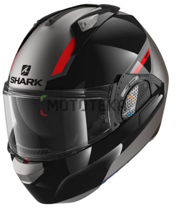 Шлем мото интеграл SHARK (Шарк) EVO GT SEAN Antracite/Black/Red S