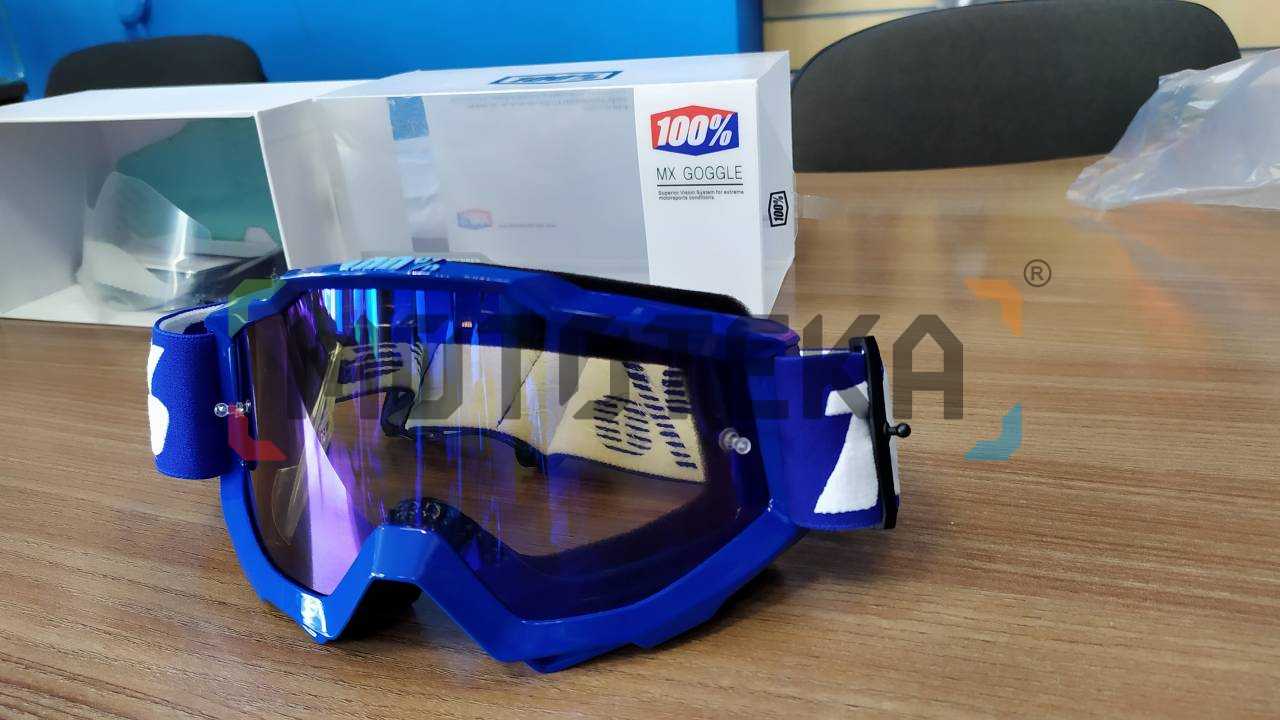 Мотоочки кроссовые 100% Strata (Страта) MX Replica LIGHT BLUE (ГОЛУБЫЕ)