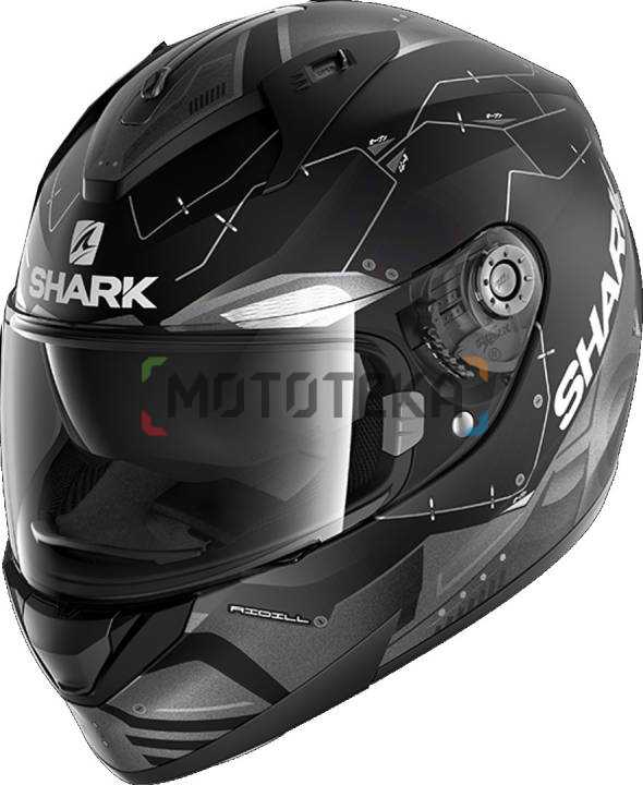 Шлем мото интеграл SHARK (Шарк) RIDILL 1.2 MECCA MAT Black/Grey/Silver L