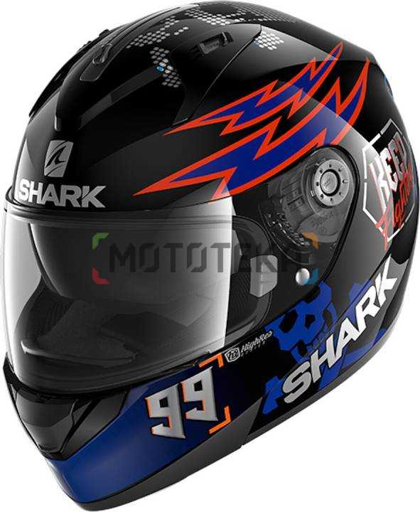 Шлем мото интеграл SHARK (Шарк) RIDILL 1.2 CATALAN BAD BOY Black/Blue/Orange M