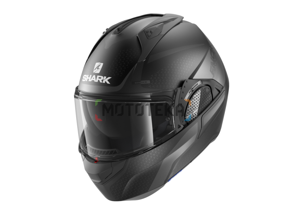 Шлем мото интеграл SHARK (Шарк) EVO GT ENCKE MAT Black/Grey M