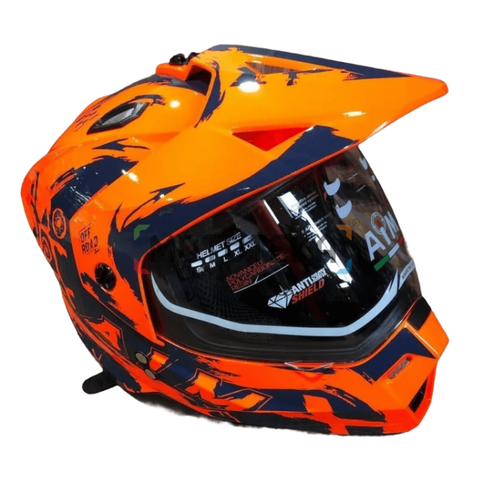 Шлем мото детский закрытый AiM (Аим) JK802Y Orange/Blue Y/L Шлем мото детский закрытый AiM (Аим) JK802Y Orange/Blue Y/L