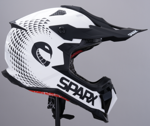 Шлем мото кроссовый Sparx (Спаркс) Raptor (JH-601) белый/чёрный XL